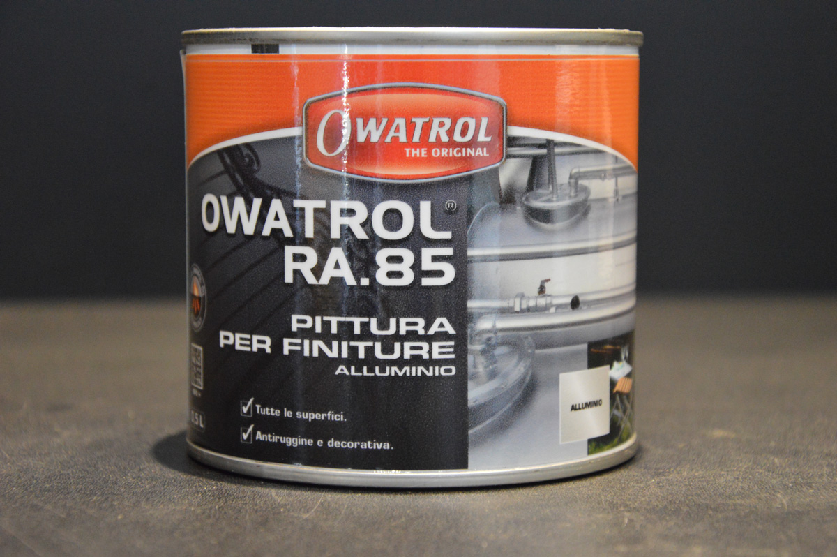 Delucchi Colori, Finitura all'alluminio OWATROL RA.85 vernice alluminio, vernice  per alluminio, ravvivare alluminio, ravviva alluminio